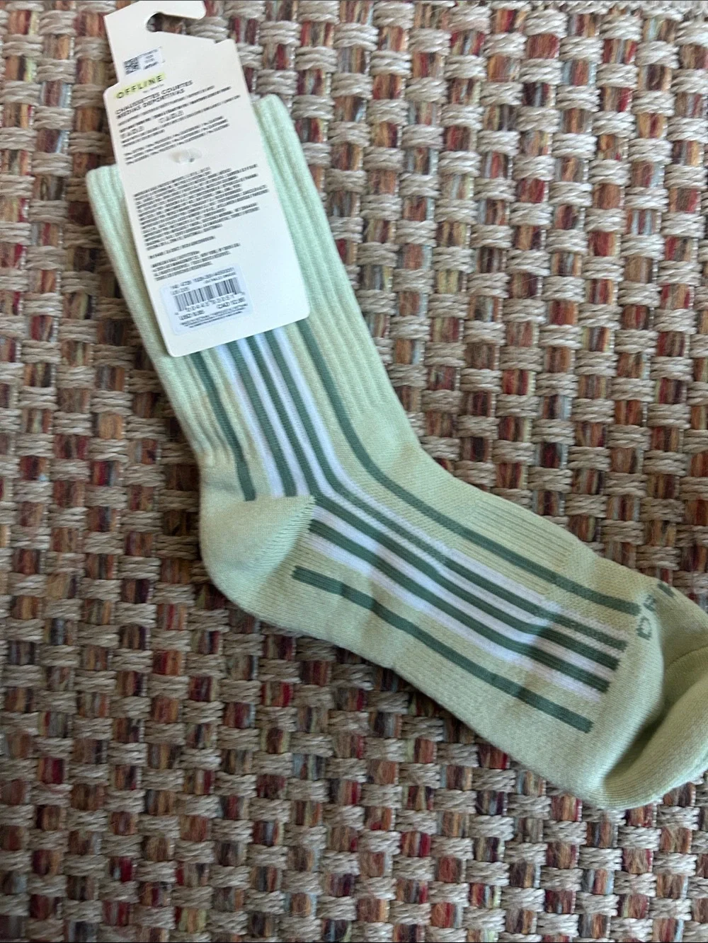aerie mint and white striped crew socks